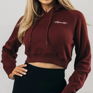 Signature Performance Crop Hoodie - Burgundy